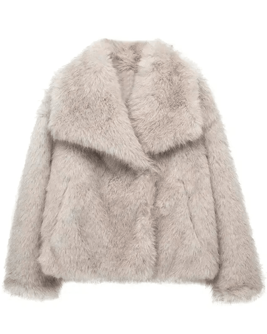 Elegant Oversized Vinterjakke til Dame i Faux Fur Jakke