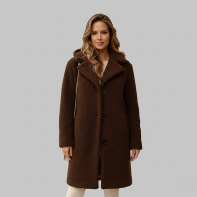 Mara - Frakke Lang med Knapper Varm Vinterfrakke Dame