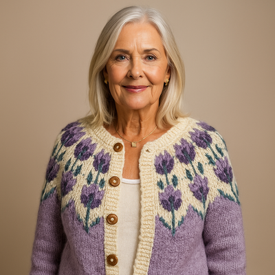 Karla - Klassisk Islandsk Uld Vintage Cardigan