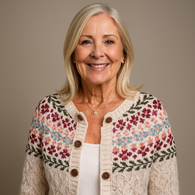 Karla - Klassisk Islandske Uld Vintage Cardigan