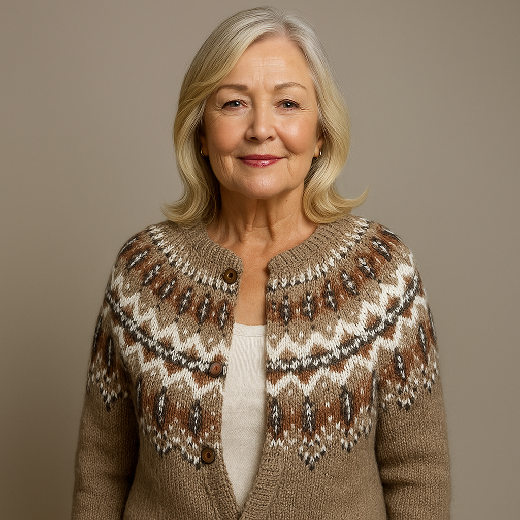 Karla - Klassisk Islandske Uld Vintage Cardigan