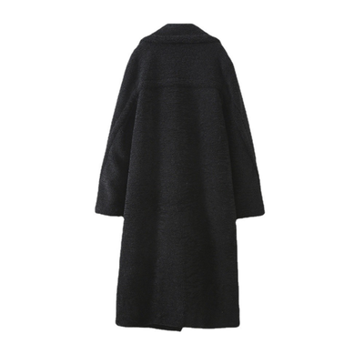 Lang teddyfrakke til kvinder | Med knaplukning