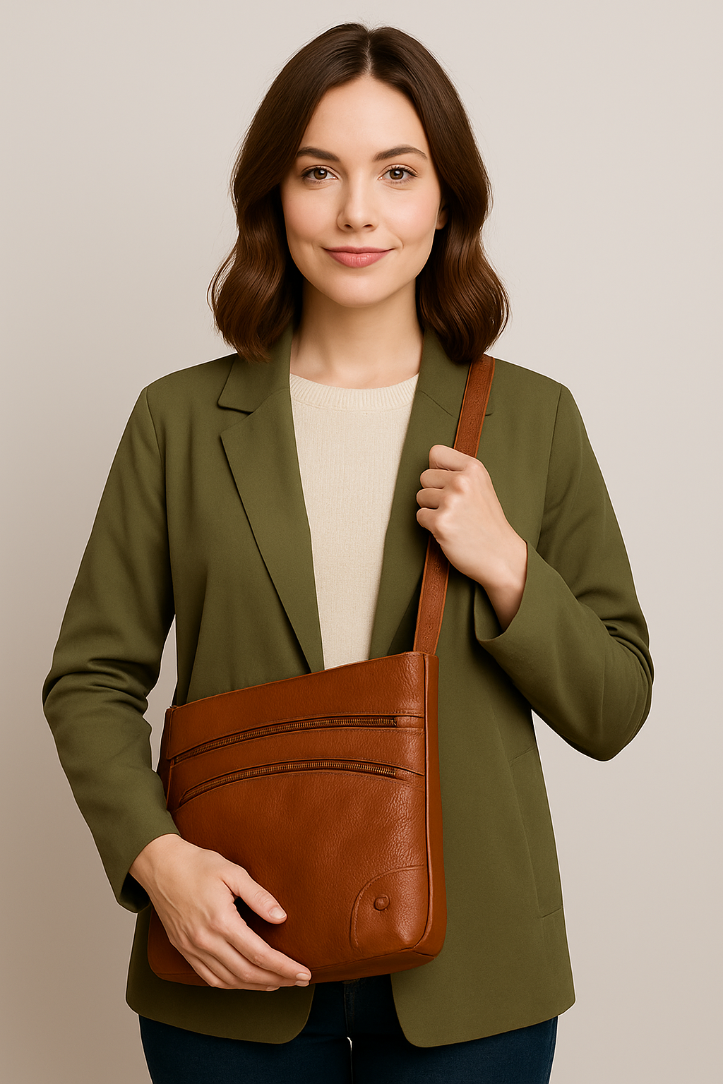 Eleganza Duratura di Zoe – Holdbar Læder Skuldertaske