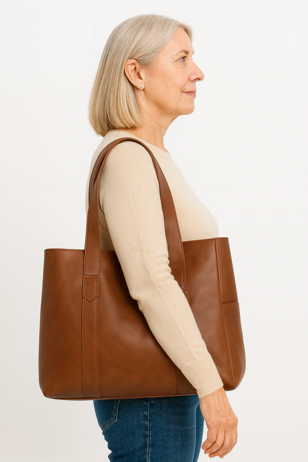 Marthas Tidløse Elegance – Klassisk Læder Skuldertaske til Damer