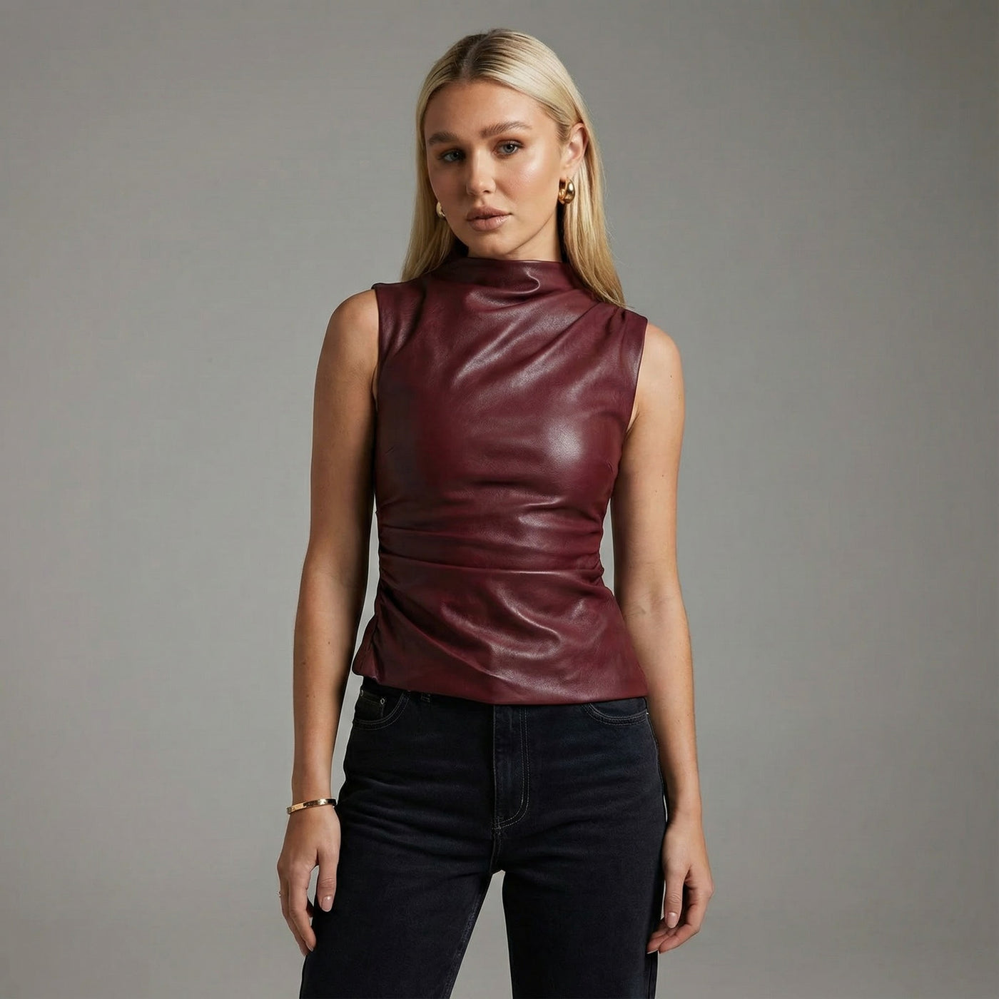 Mia | Top Bordeaux Red Tank Top Dame