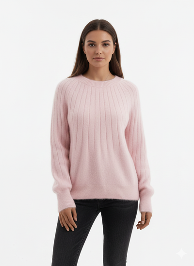 Mia - Fluffy Striktrøje Til Dame Sweater