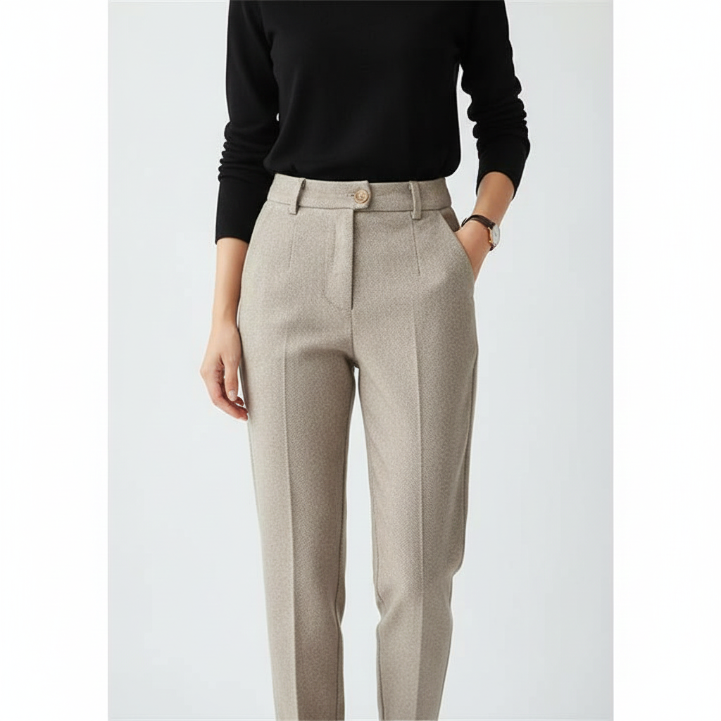 Lea | Kvinders Herringbone Plisserede Bukser Dame