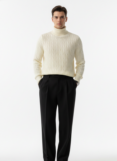 Simon | Herre uld rullekrave – varm rullekrave trøje til vinter