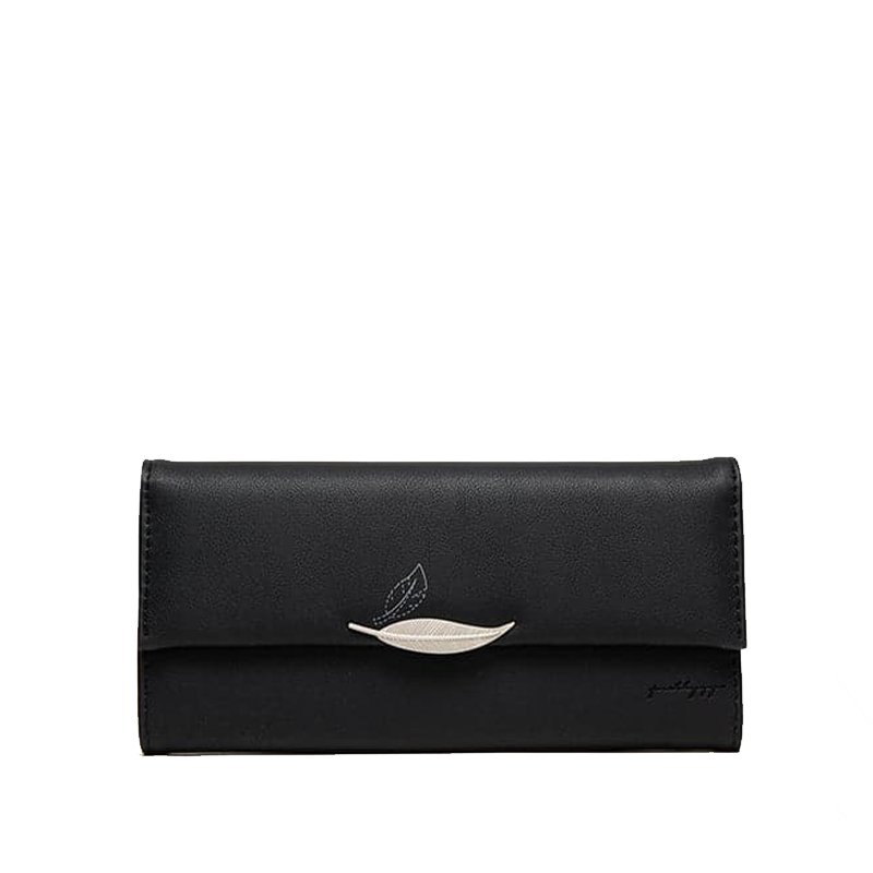 Elegant Trifold Pung med Bladdekoration