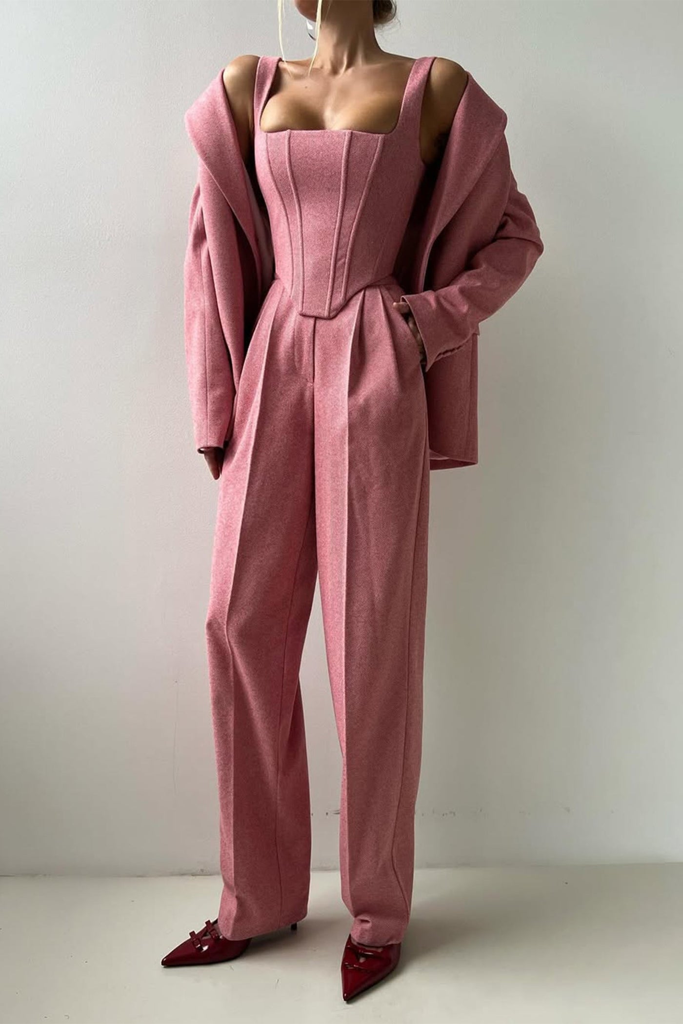 Dolce™ - Tre-delt sæt med dobbeltknappet blazer