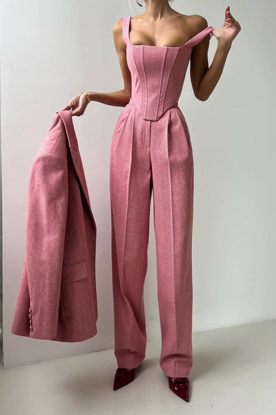 Dolce™ - Tre-delt sæt med dobbeltknappet blazer
