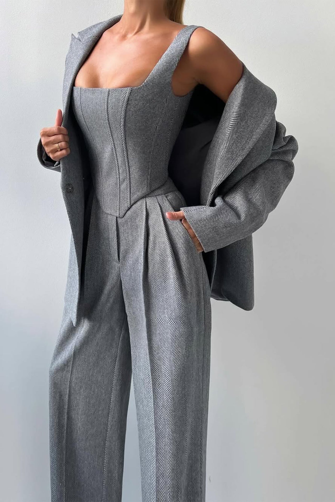 Dolce™ - Tre-delt sæt med dobbeltknappet blazer