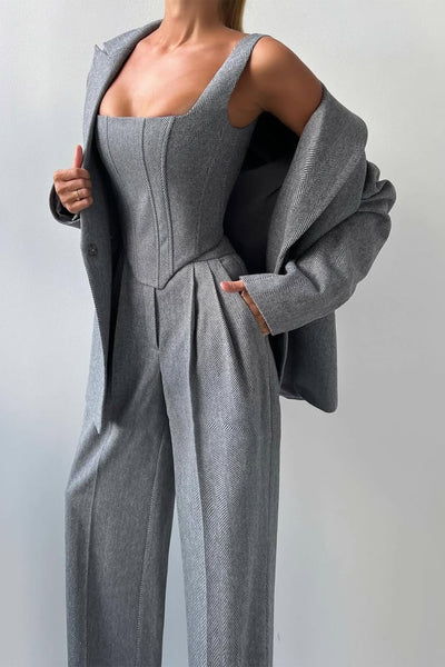 Dolce™ - Tre-delt sæt med dobbeltknappet blazer