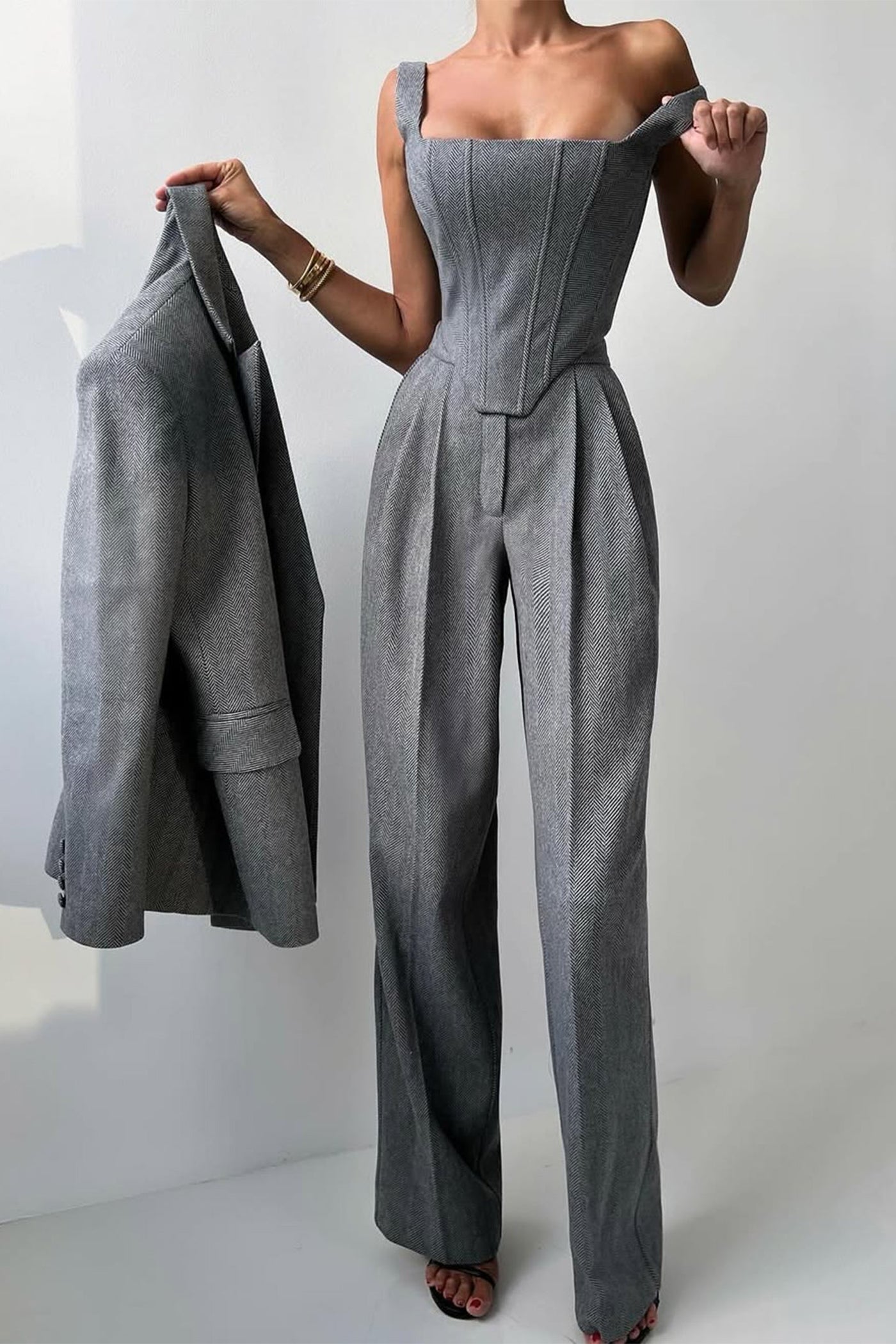 Dolce™ - Tre-delt sæt med dobbeltknappet blazer