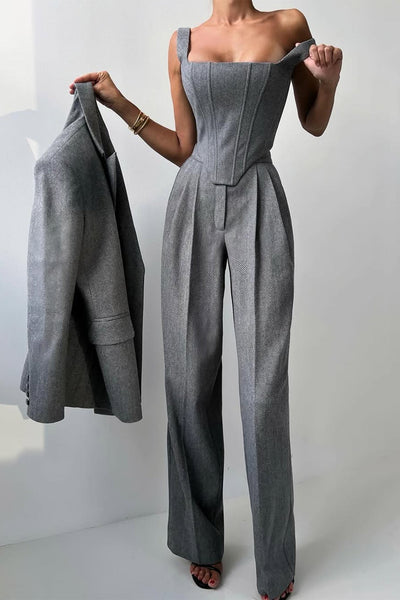 Dolce™ - Tre-delt sæt med dobbeltknappet blazer