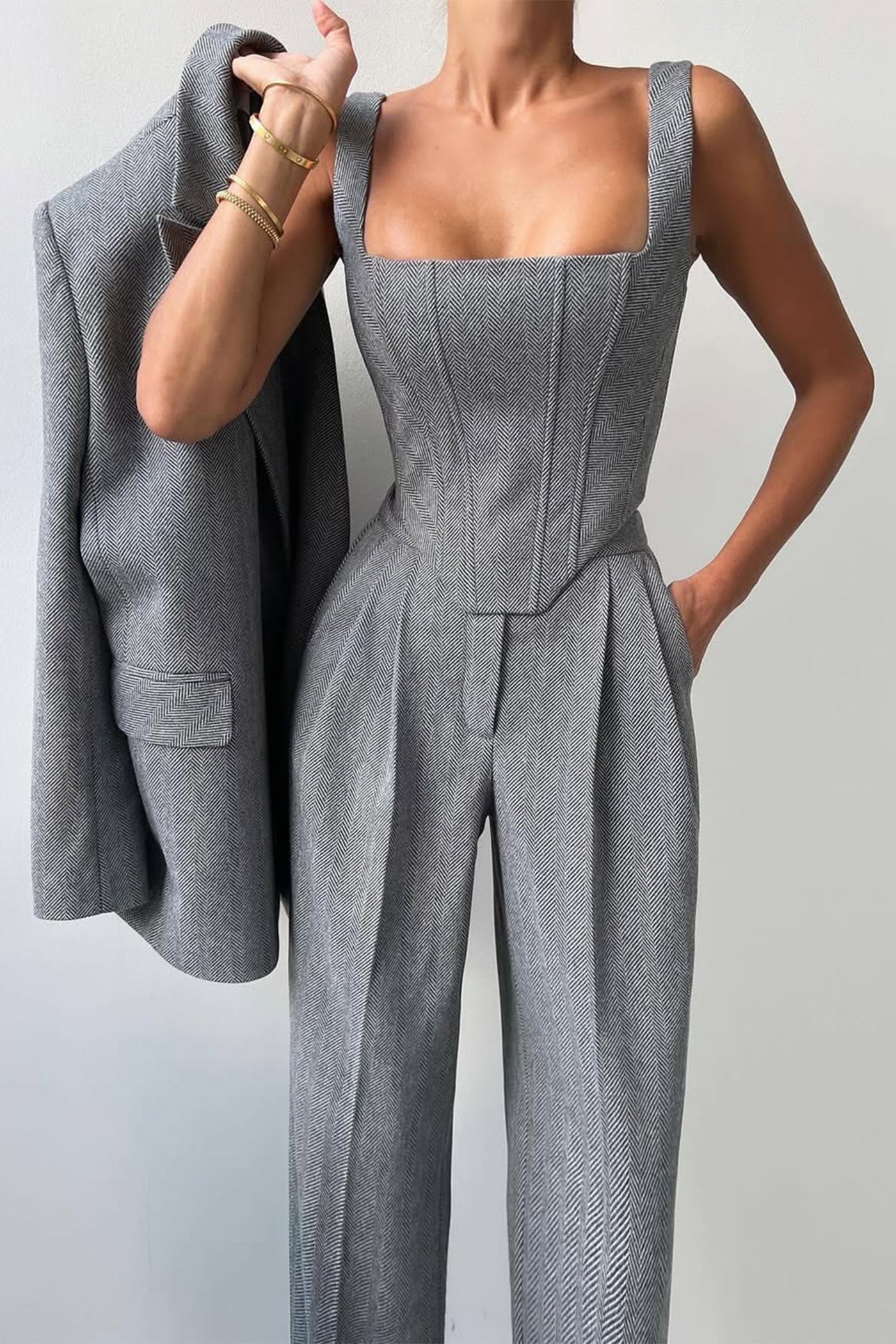 Dolce™ - Tre-delt sæt med dobbeltknappet blazer