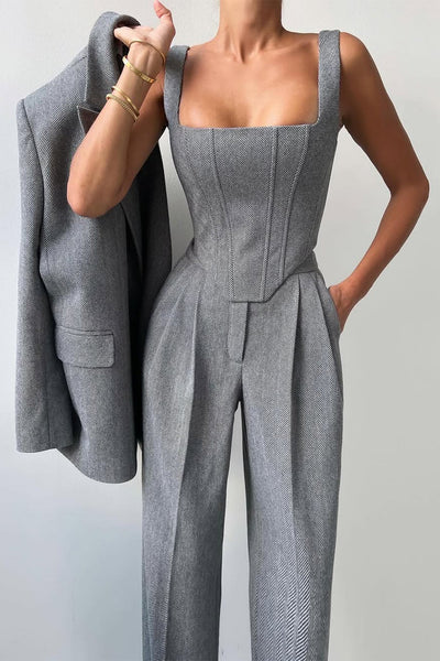 Dolce™ - Tre-delt sæt med dobbeltknappet blazer
