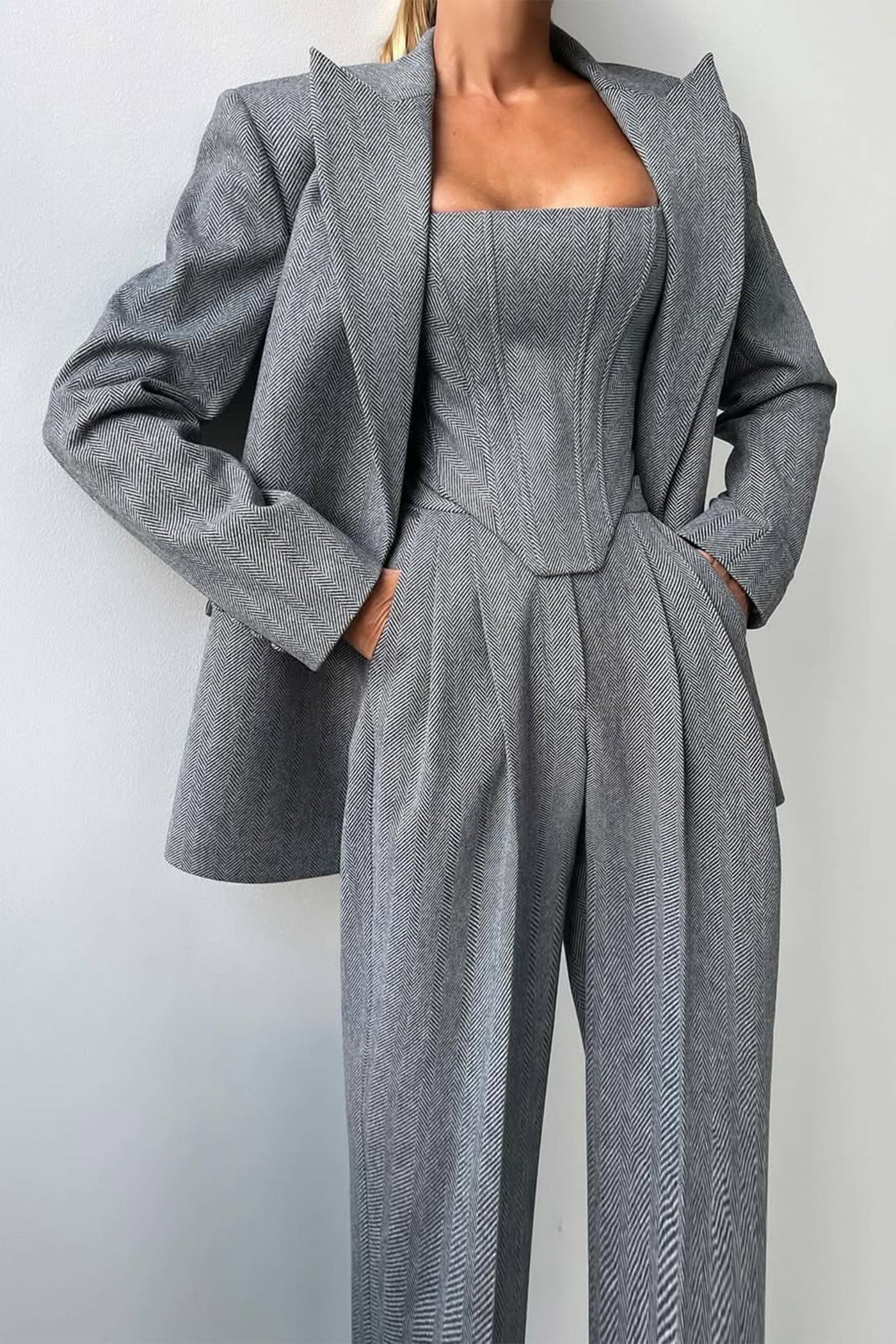 Dolce™ - Tre-delt sæt med dobbeltknappet blazer
