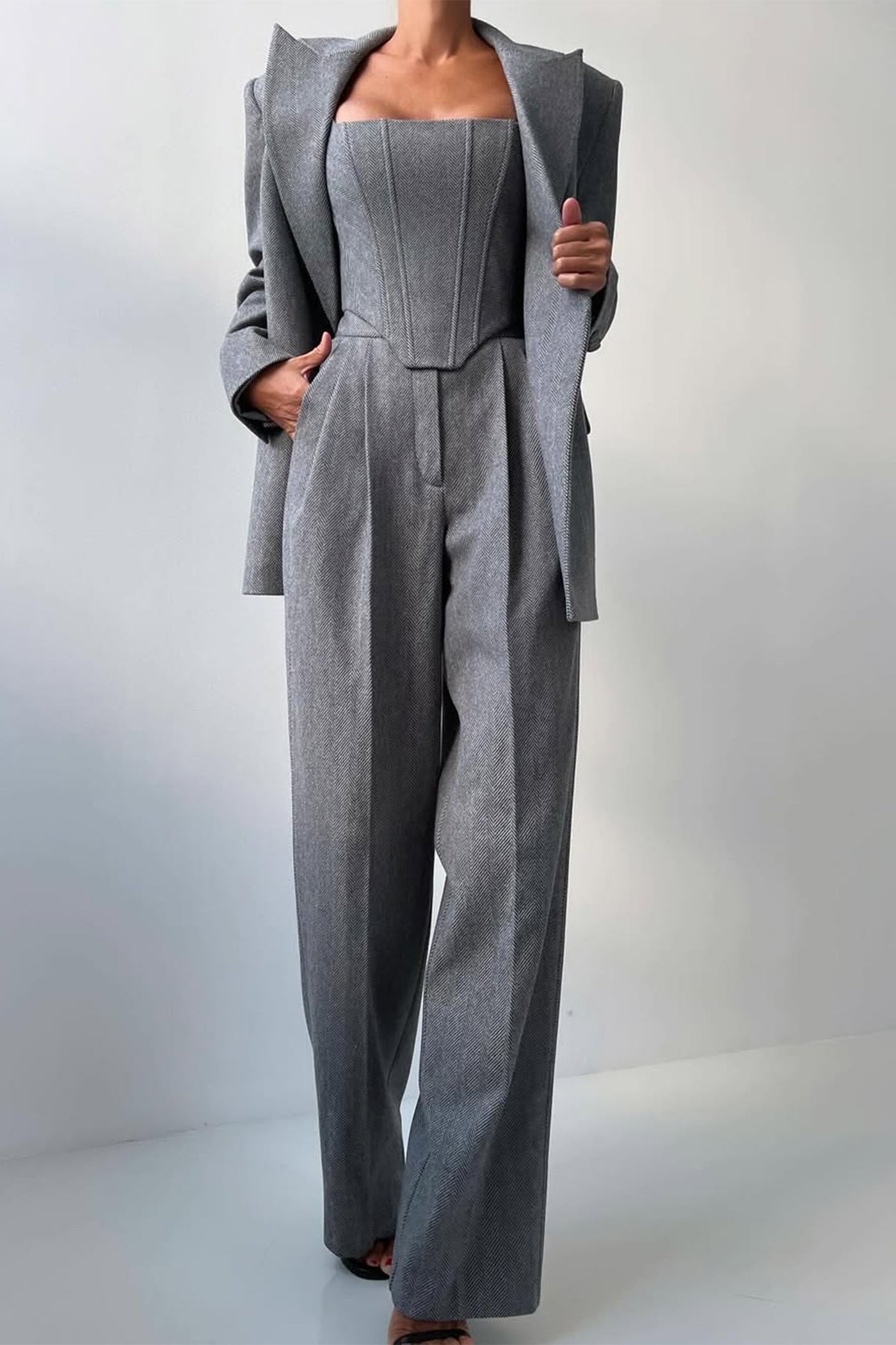 Dolce™ - Tre-delt sæt med dobbeltknappet blazer