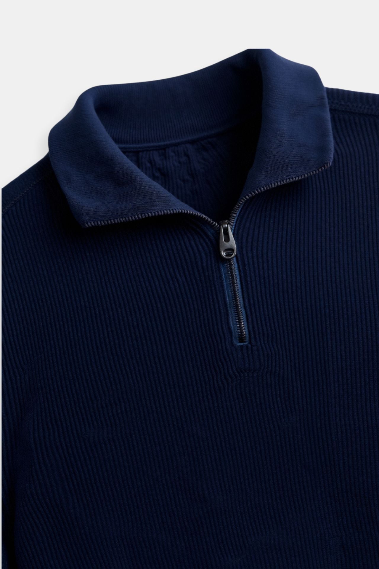 Topman | Klassisk herre striktrøje med lynlås – pullover i uld