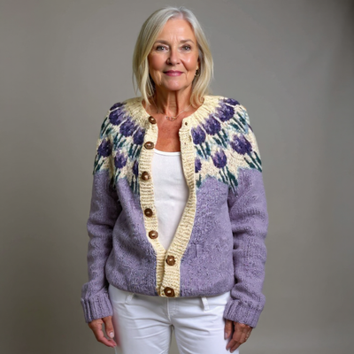 Karla - Klassisk Islandsk Uld Vintage Cardigan