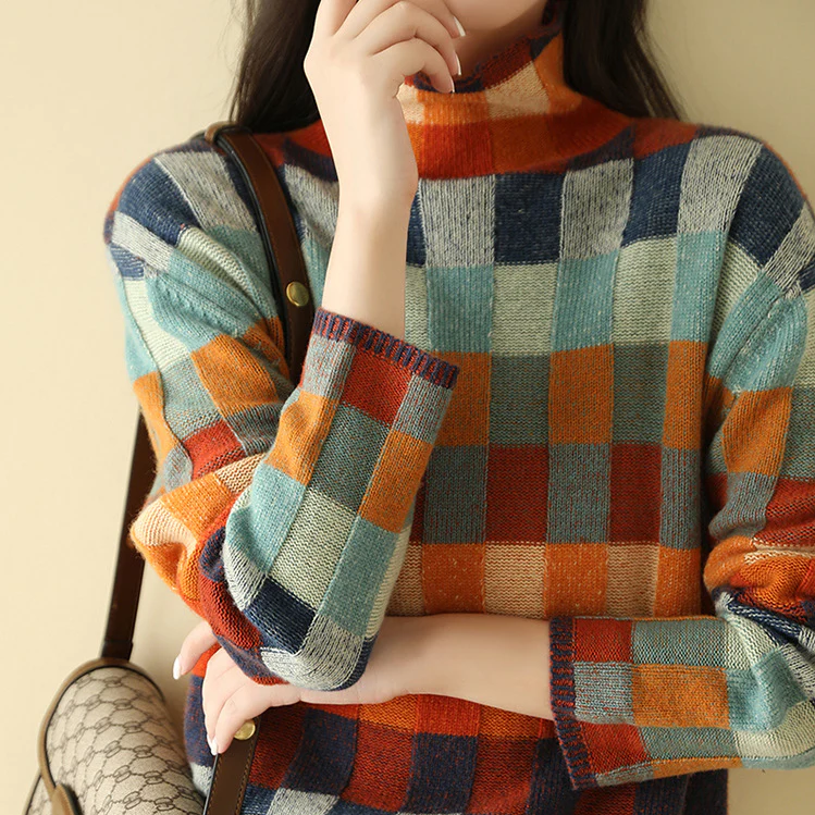 Federica | Farverig Striktrøje i Luksusdesign Sweater Dame