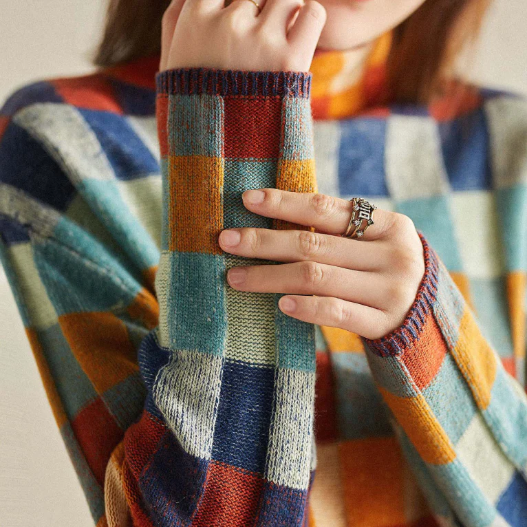 Federica | Farverig Striktrøje i Luksusdesign Sweater Dame