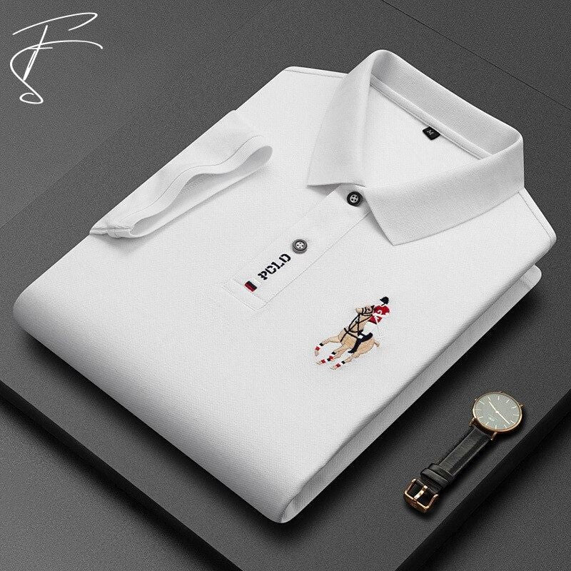 Magnus | Luksus Polo Shirt med Broderet Logo – Klassisk Herre Polo