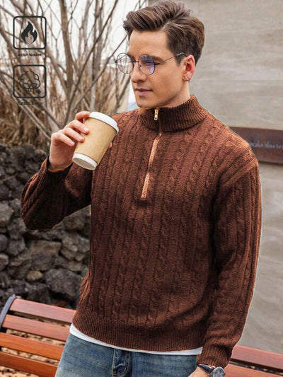 Alex | Herre zip-up sweater – varm striktrøje til mænd